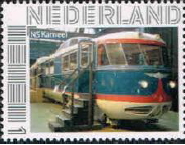 personalised stamp of The Netherlands with trains, trams, stations etc